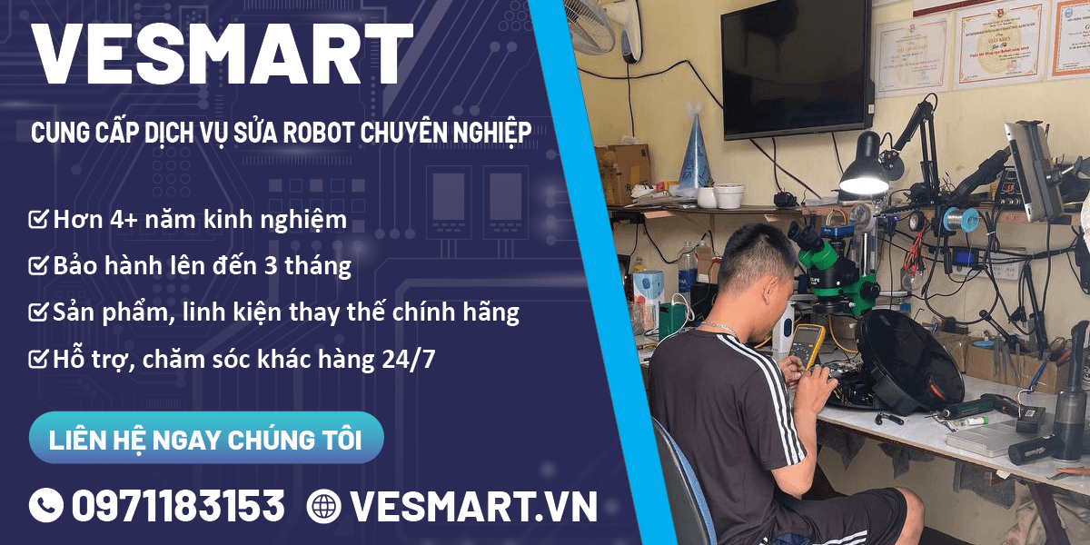 Ảnh banner sửa chữa robot hút bụi vesmart